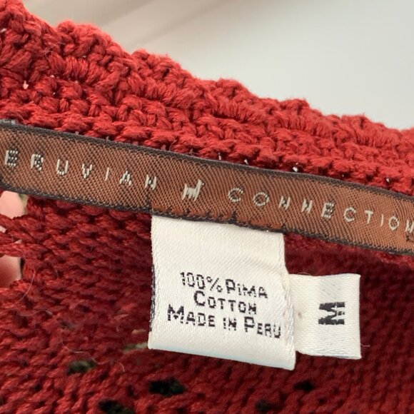 NWOT Peruvian Connection pima cotton artisanal knit top, size M - Picture 5 of 7